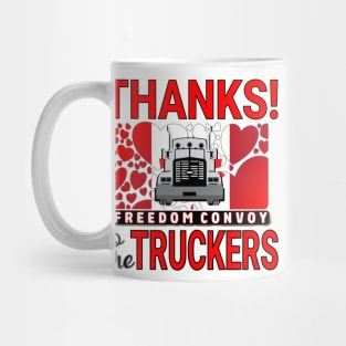 THANK YOU TRUCKERS CONVOY TRUCK FOR FREEDOM -LIBERTE - RED LETTERS Mug